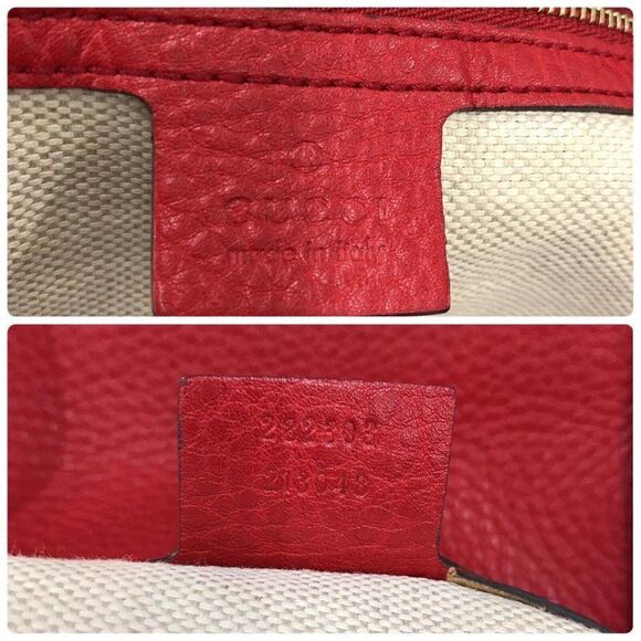 Gucci Soho Tassel Leather Tote Double Handle Shoulder Bag Red - Picture 9 of 12